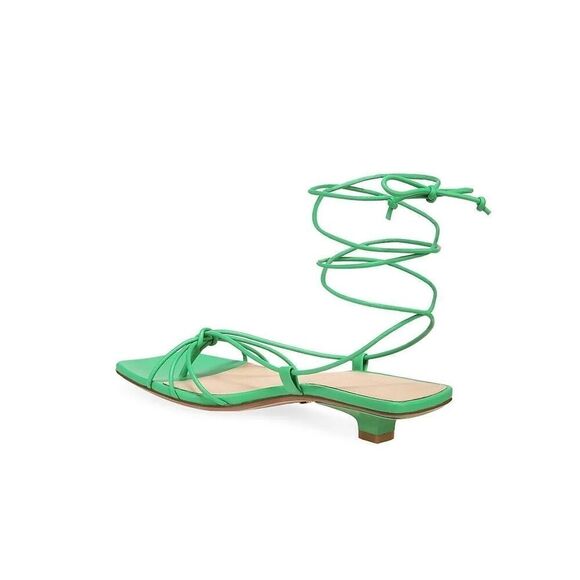 Veronica Beard Foley Ankle Tie Sandal Jungle Green NEW - Size: 8 - Picture 5 of 12